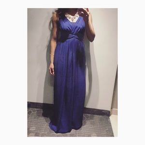 Blue maxi chiffon draped dress! Formal or Semi Formal